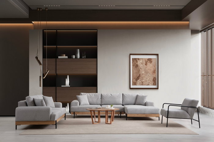 Atelier Del Sofa Eti Oak Right - Gris